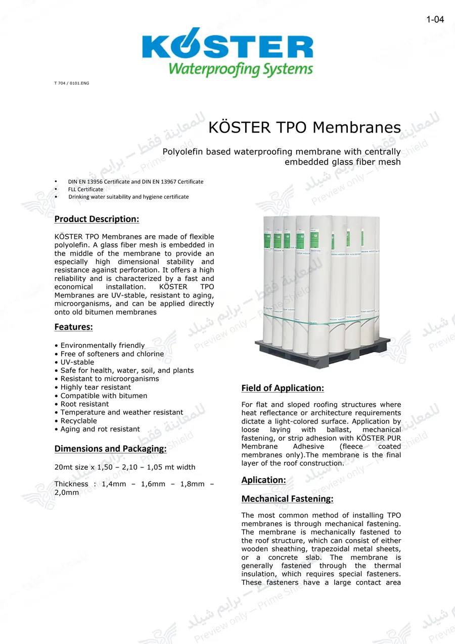 الصفحة 8 من 12 — KOSTER TPO — النشرة الرسمية (EN)