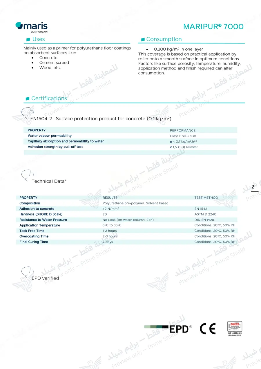Page 10 of 11 — MARIPUR 7000 — Official sheet (EN)