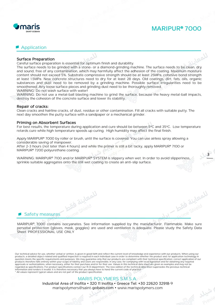 Page 11 of 11 — MARIPUR 7000 — Official sheet (EN)