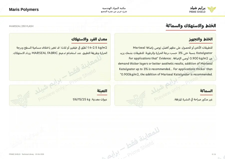 الصفحة 6 من 15 — MARISEAL 250 FLASH — الشرح العربي