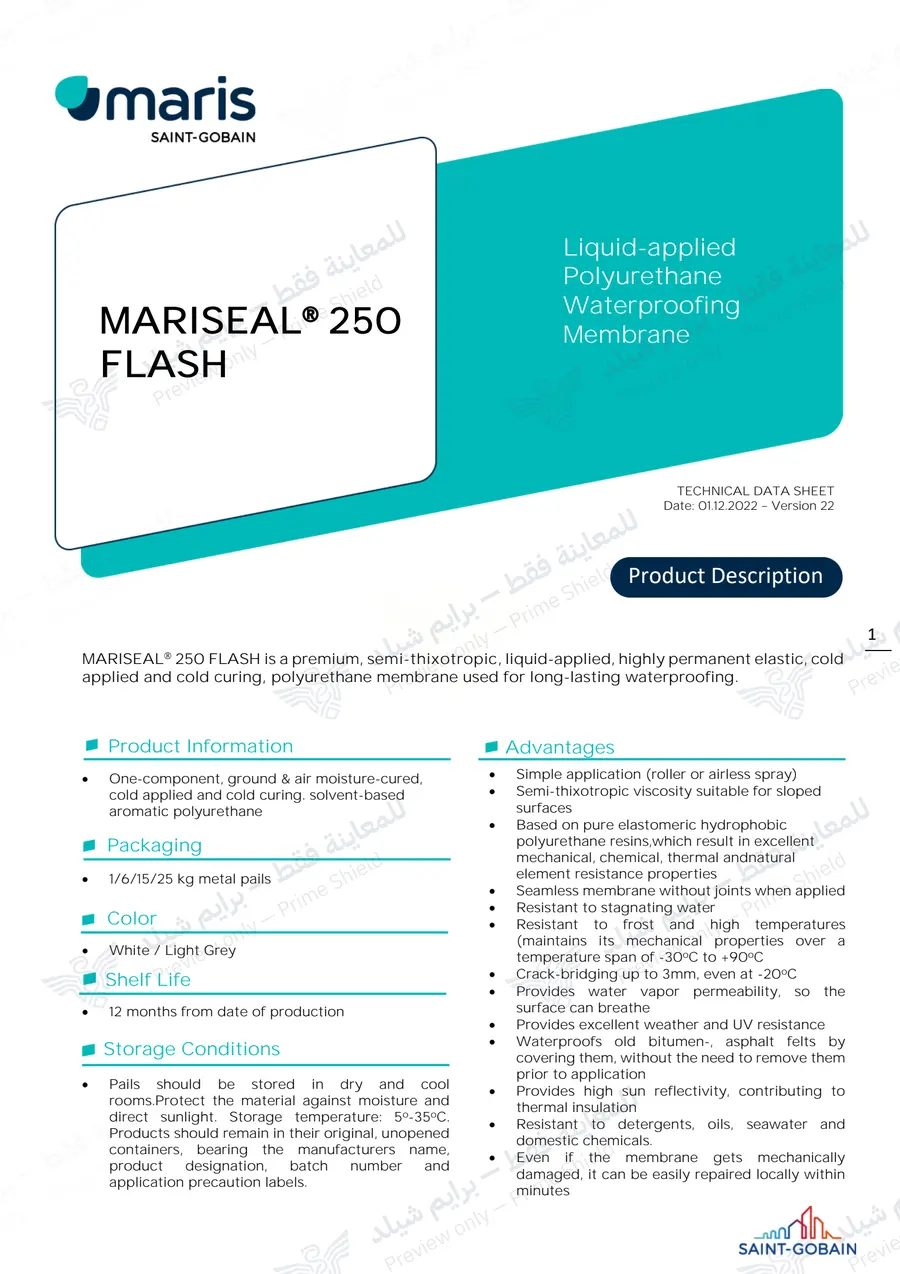 الصفحة 12 من 15 — MARISEAL 250 FLASH — النشرة الرسمية (EN)