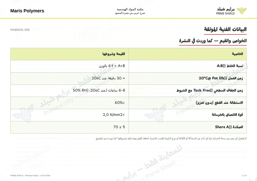 الصفحة 3 من 14 — MARISEAL 300 — الشرح العربي