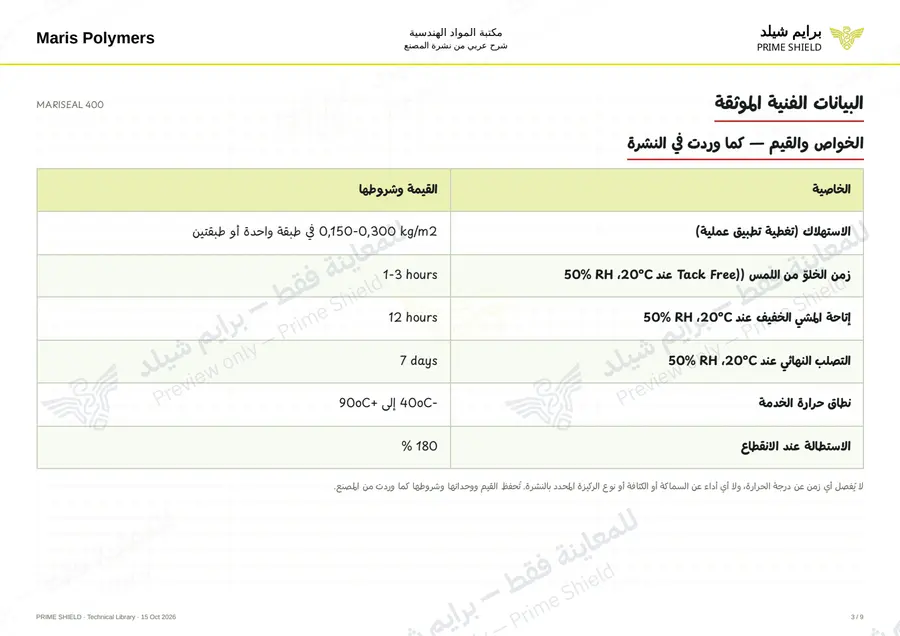 الصفحة 3 من 12 — MARISEAL 400 — الشرح العربي