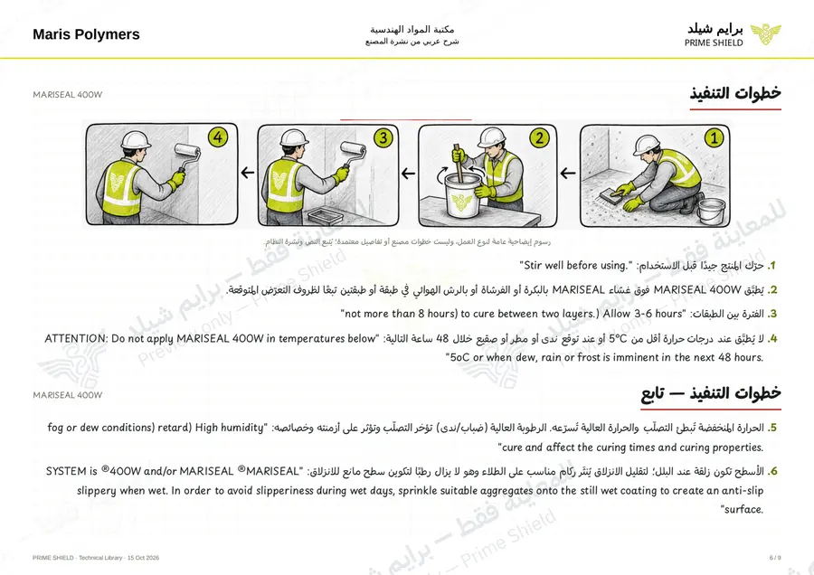 الصفحة 6 من 12 — MARISEAL 400W — الشرح العربي