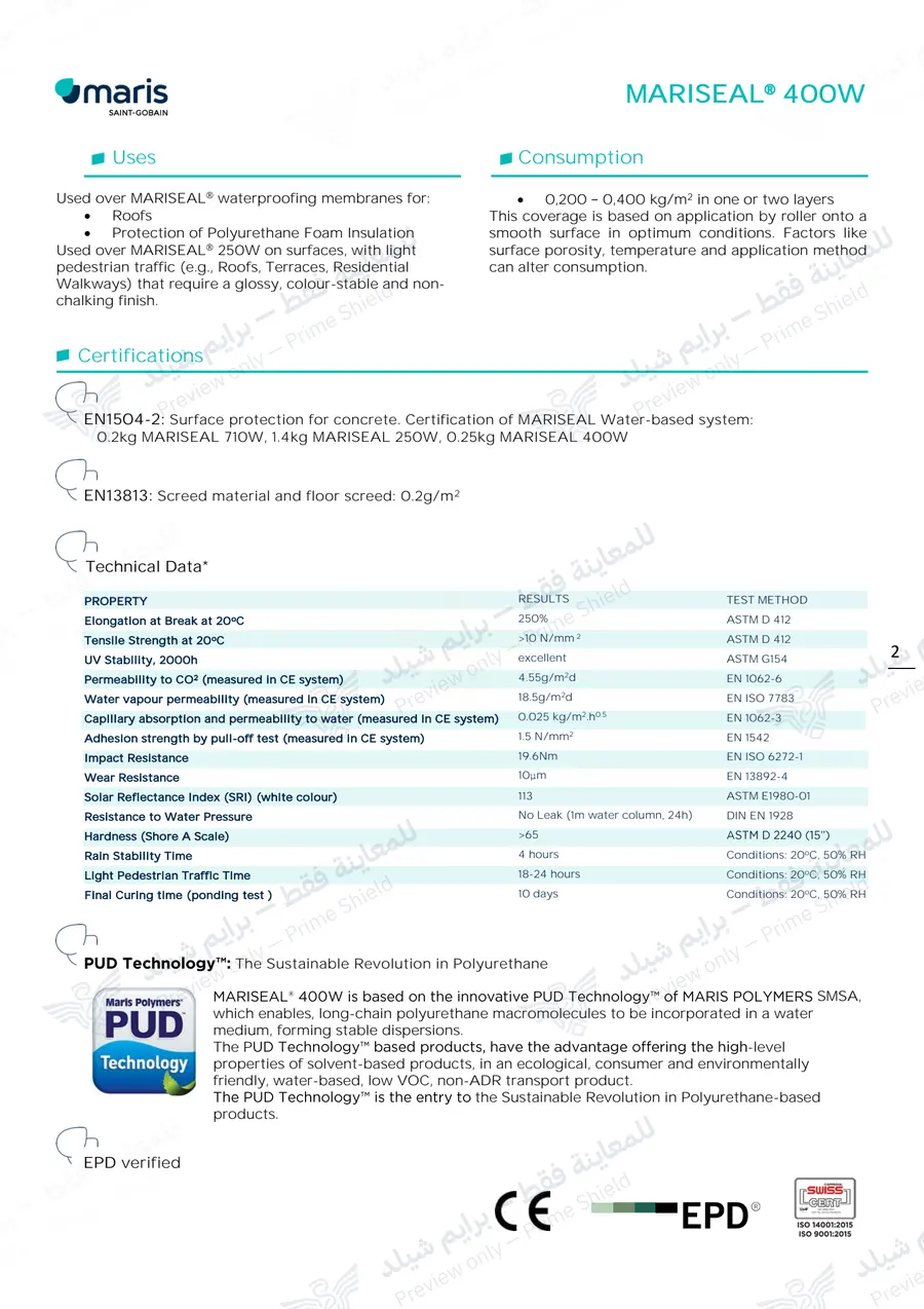 الصفحة 11 من 12 — MARISEAL 400W — النشرة الرسمية (EN)