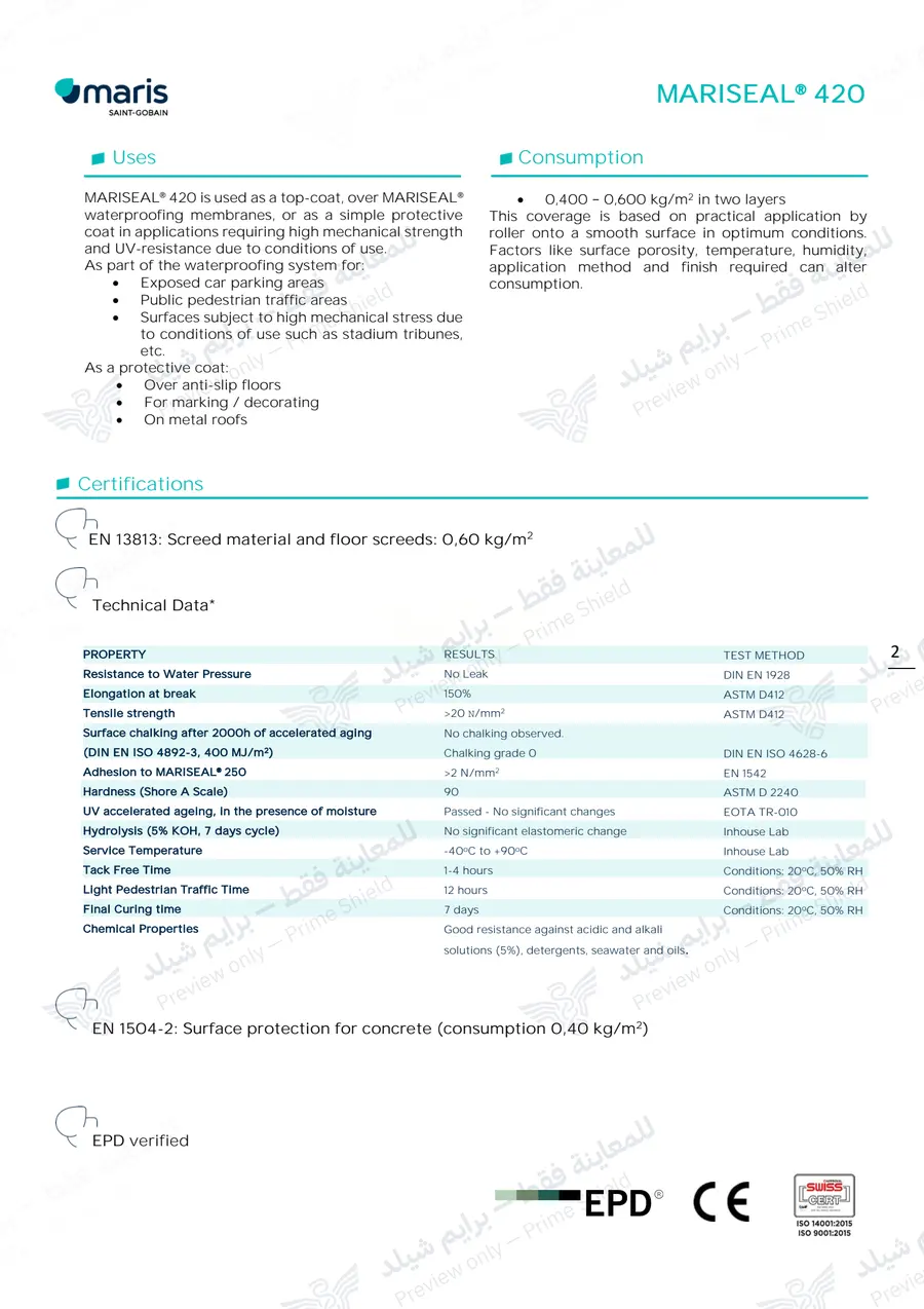 Page 11 of 12 — MARISEAL 420 — Official sheet (EN)
