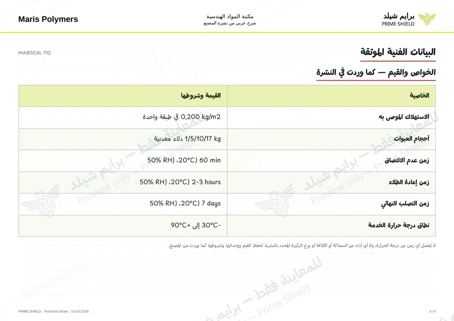 الصفحة 3 من 11 — MARISEAL 710 — الشرح العربي