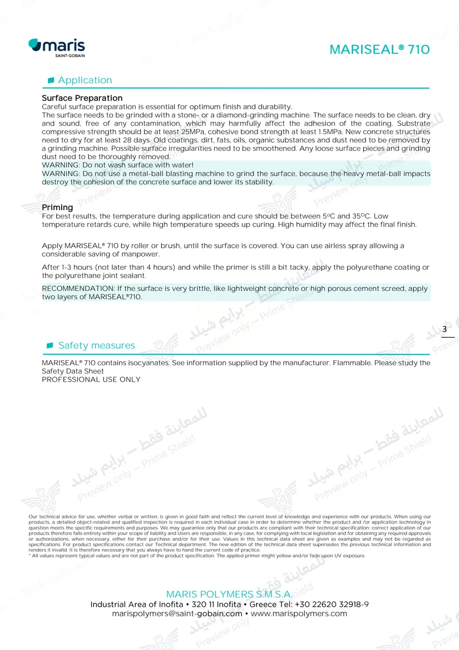 الصفحة 11 من 11 — MARISEAL 710 — النشرة الرسمية (EN)