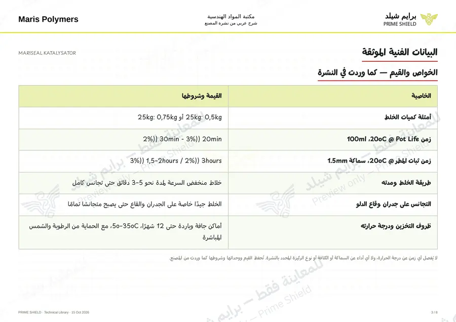 الصفحة 3 من 10 — MARISEAL KATALYSATOR — الشرح العربي