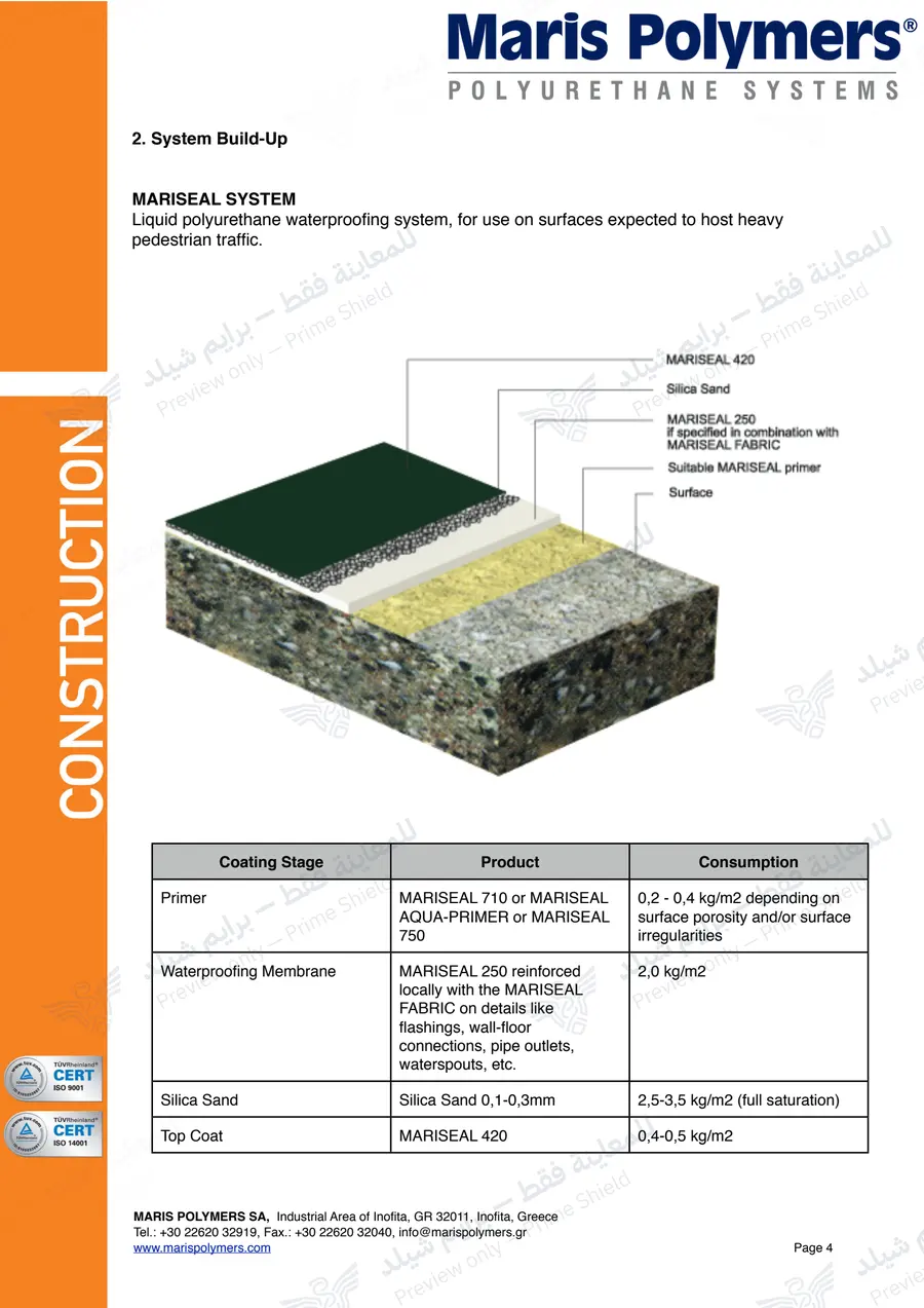 Page 14 of 23 — MARISEAL System Method Statement — Official sheet (EN)