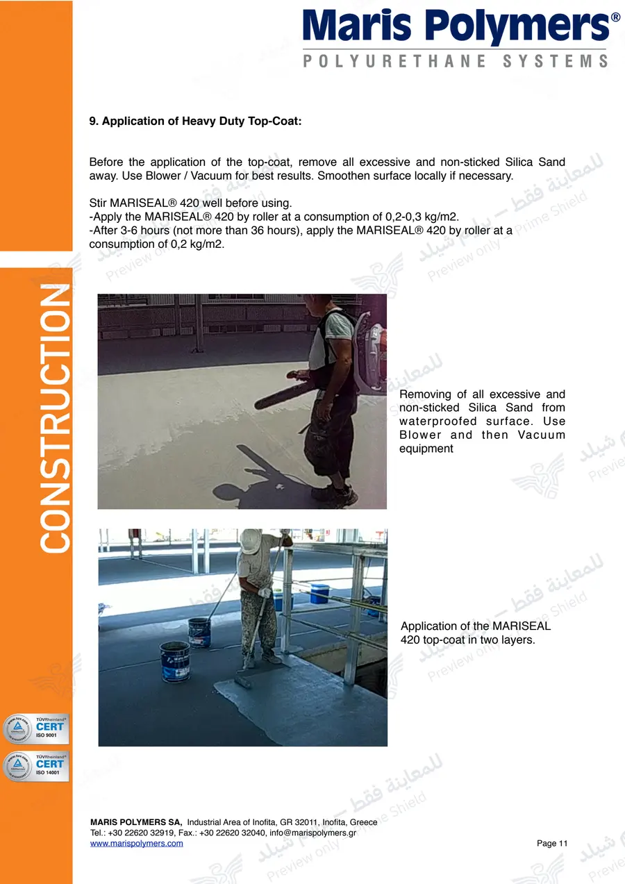 Page 21 of 23 — MARISEAL System Method Statement — Official sheet (EN)