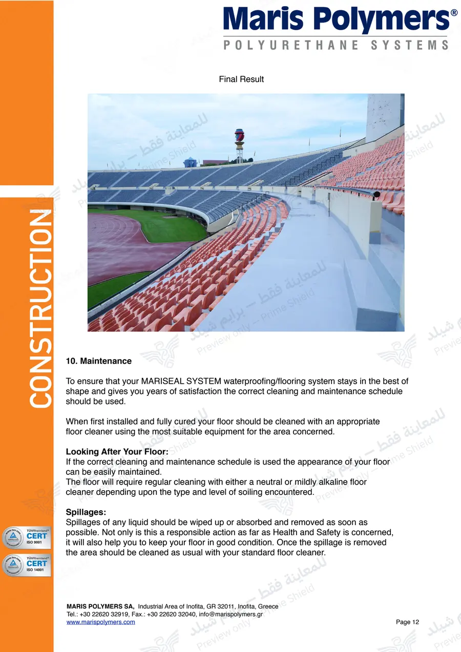 Page 22 of 23 — MARISEAL System Method Statement — Official sheet (EN)