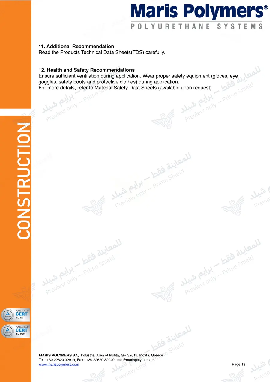 Page 23 of 23 — MARISEAL System Method Statement — Official sheet (EN)