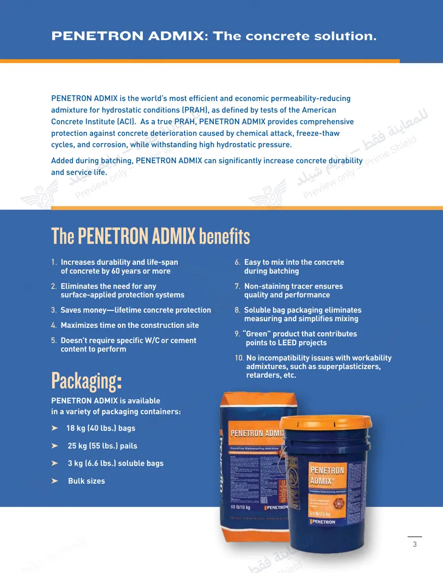 الصفحة 11 من 24 — Penetron Admix Brochure — النشرة الرسمية (EN)