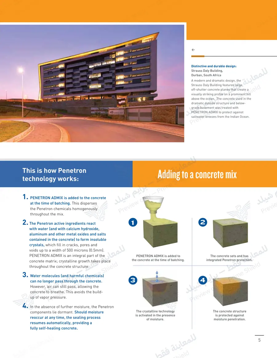 الصفحة 13 من 24 — Penetron Admix Brochure — النشرة الرسمية (EN)