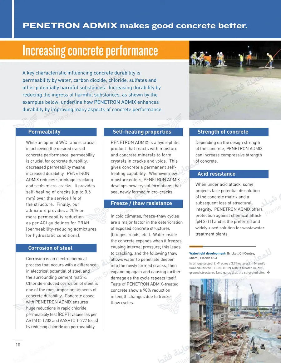 الصفحة 18 من 24 — Penetron Admix Brochure — النشرة الرسمية (EN)