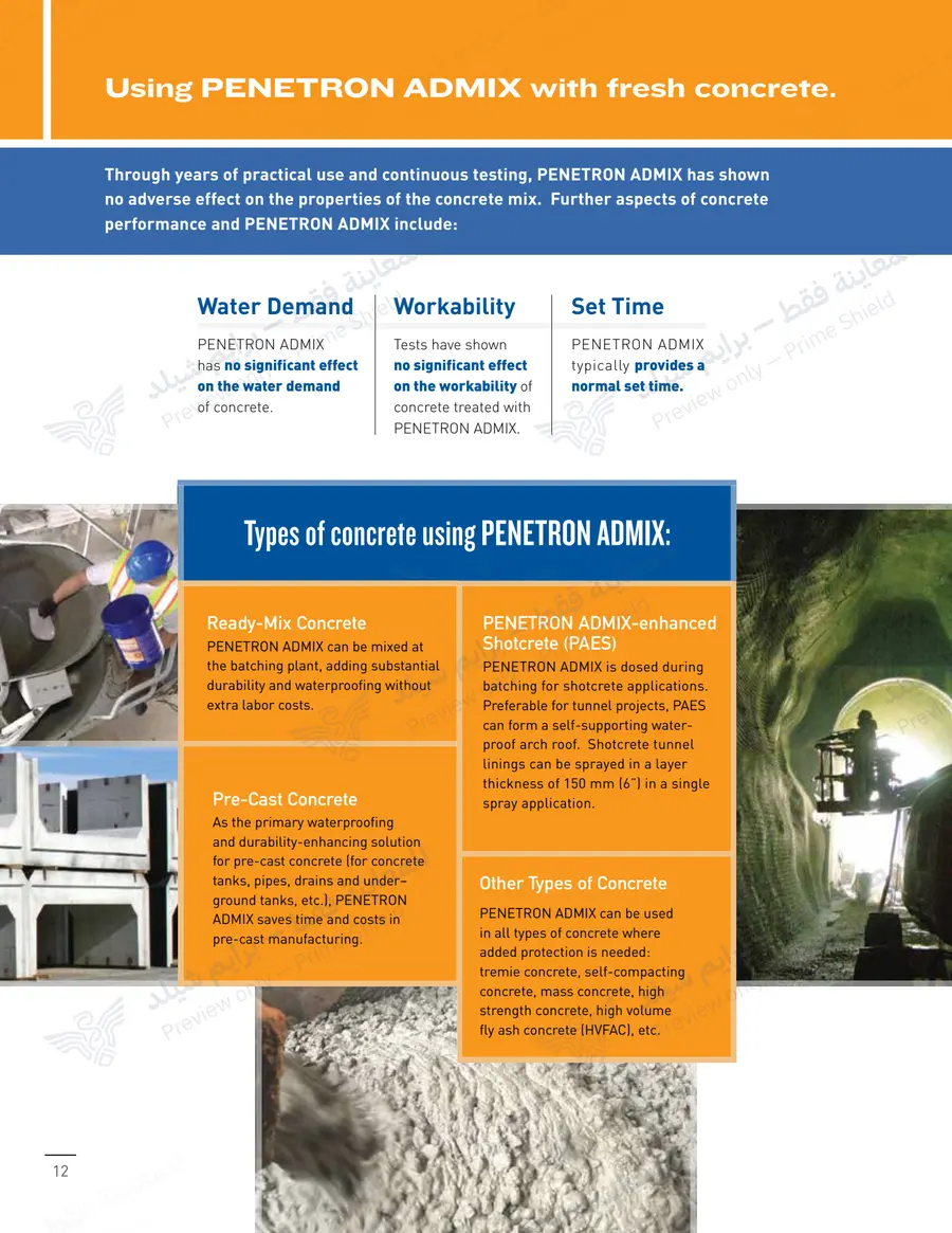 الصفحة 20 من 24 — Penetron Admix Brochure — النشرة الرسمية (EN)