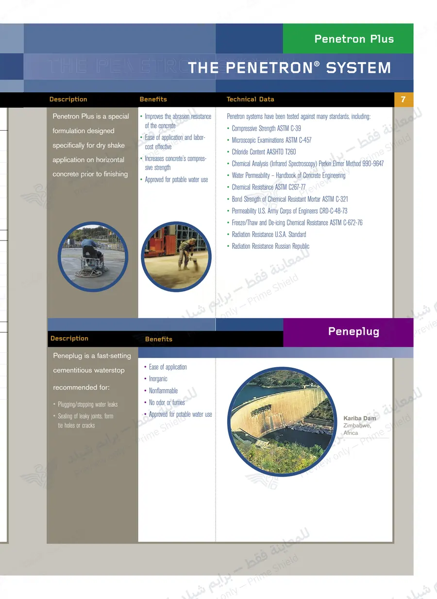 الصفحة 18 من 25 — Penetron Brochure — النشرة الرسمية (EN)