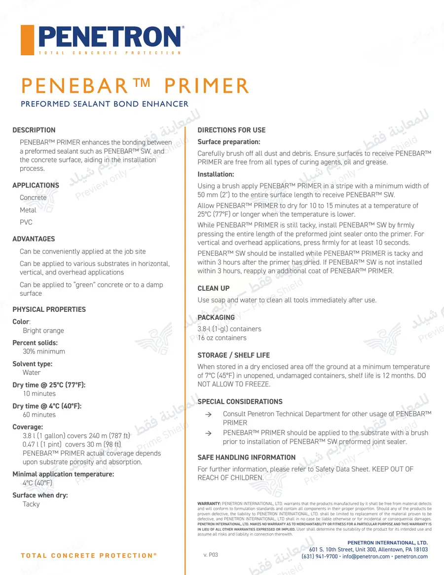 Page 8 of 8 — Penebar Primer — Official sheet (EN)