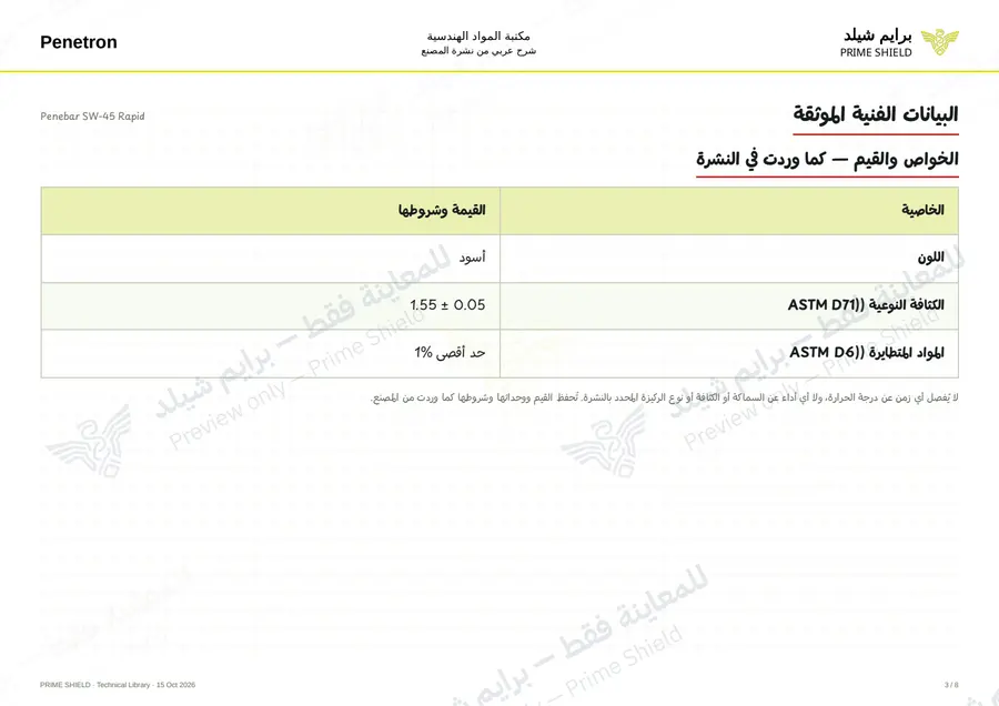 Page 3 of 11 — Penebar SW-45 Rapid — Arabic explanation