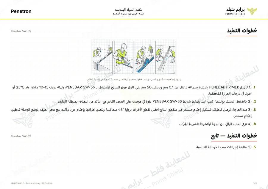 الصفحة 5 من 11 — Penebar SW-55 — الشرح العربي
