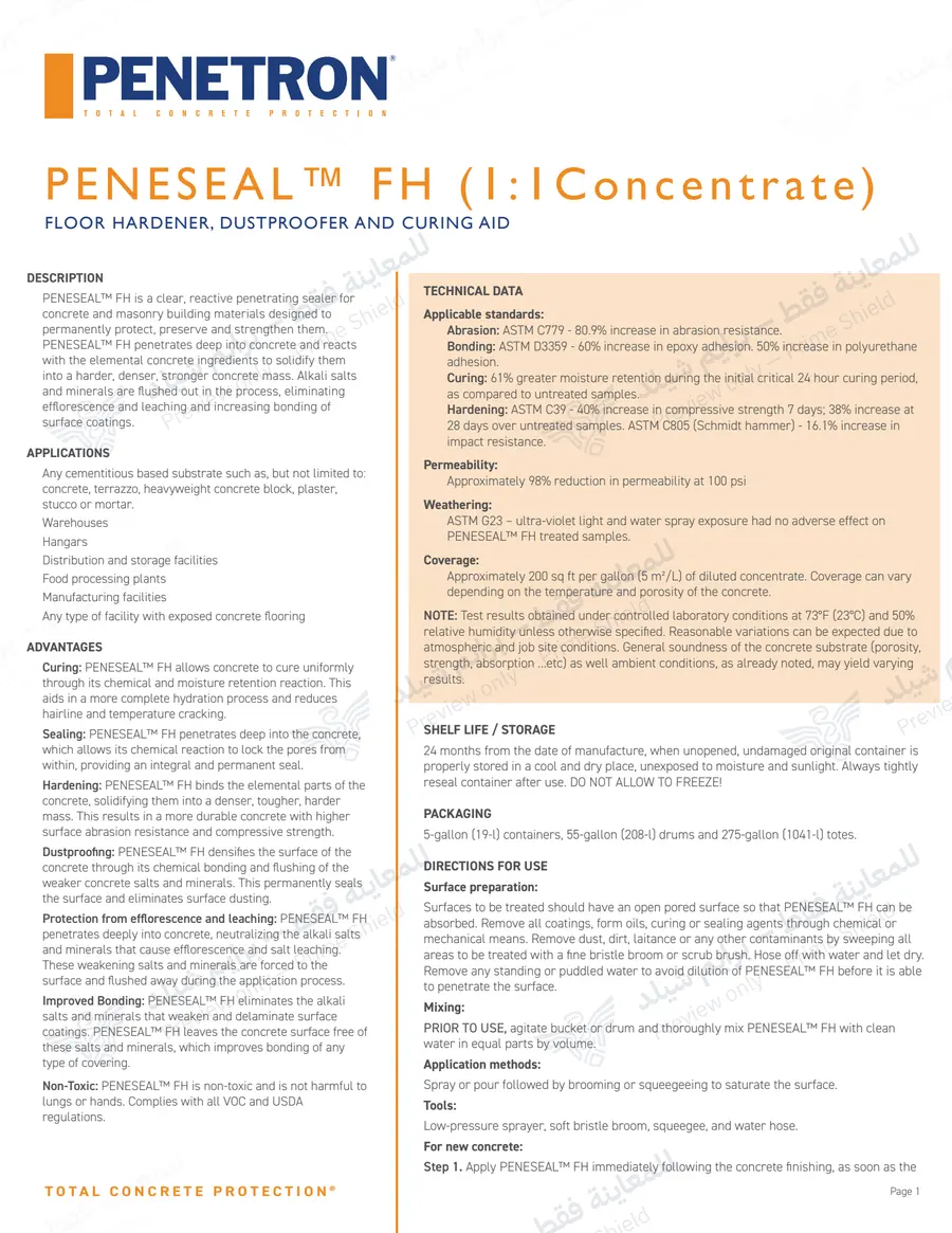 Page 10 of 11 — Peneseal FH — Official sheet (EN)