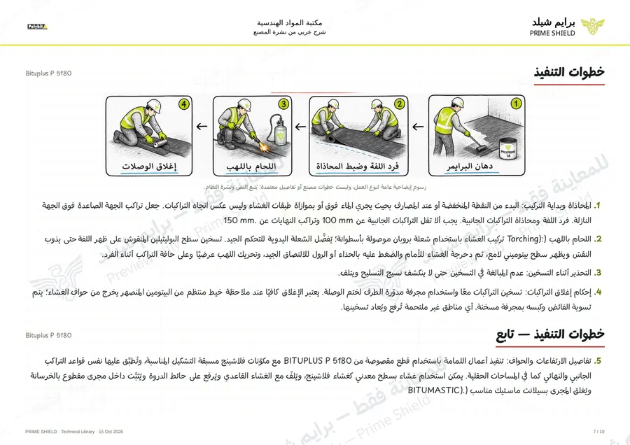 Page 7 of 12 — Bituplus P 5180 — Arabic explanation