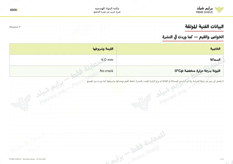 Page 3 of 10 — Bituplus P — Arabic explanation