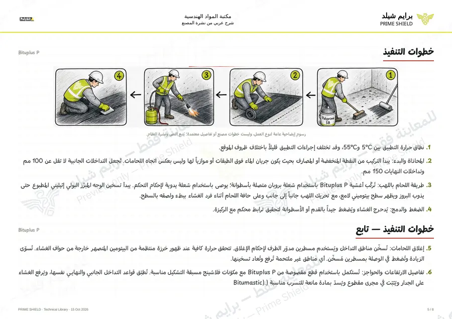 Page 5 of 10 — Bituplus P — Arabic explanation