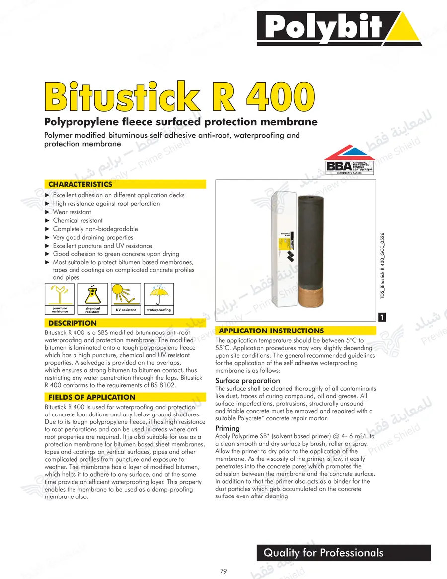الصفحة 10 من 11 — Bitustick R 400 — النشرة الرسمية (EN)