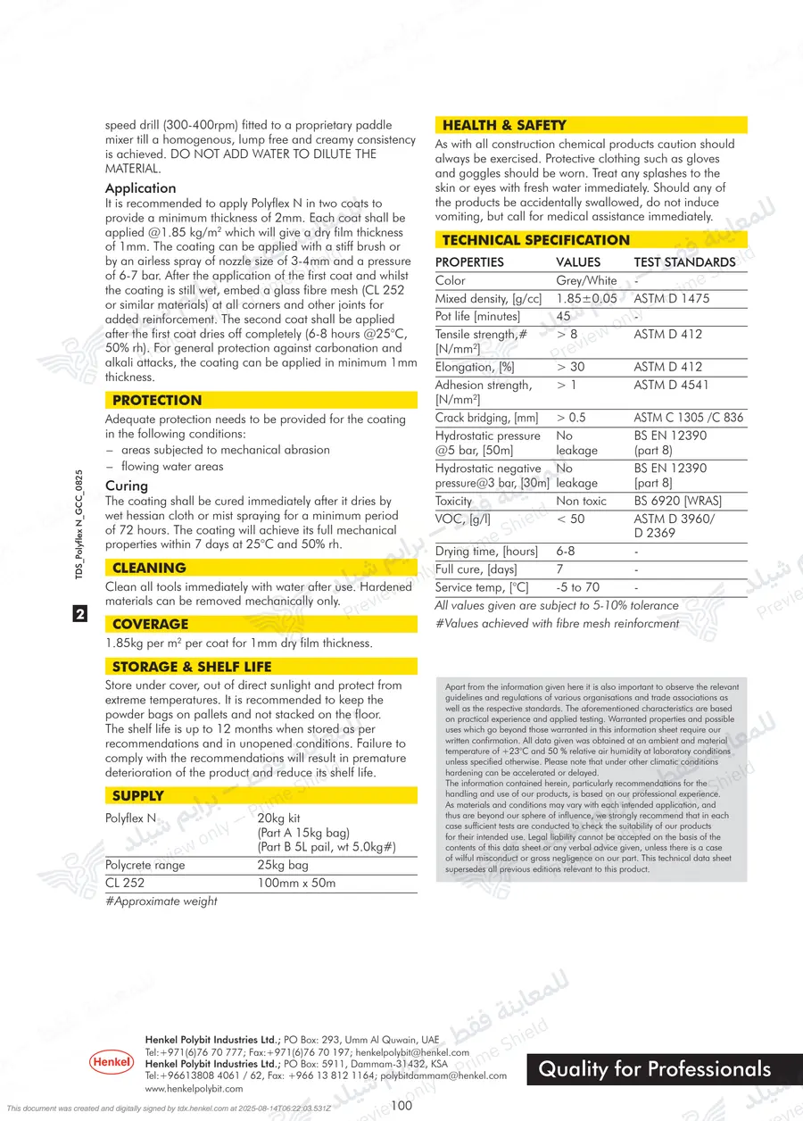 Page 11 of 11 — Polyflex N — Official sheet (EN)