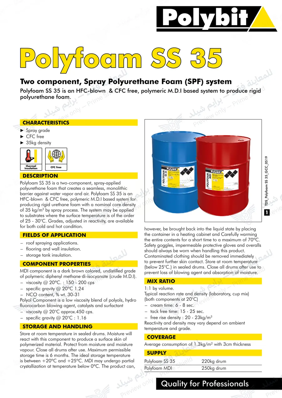 الصفحة 9 من 10 — Polyfoam SS 35 — النشرة الرسمية (EN)
