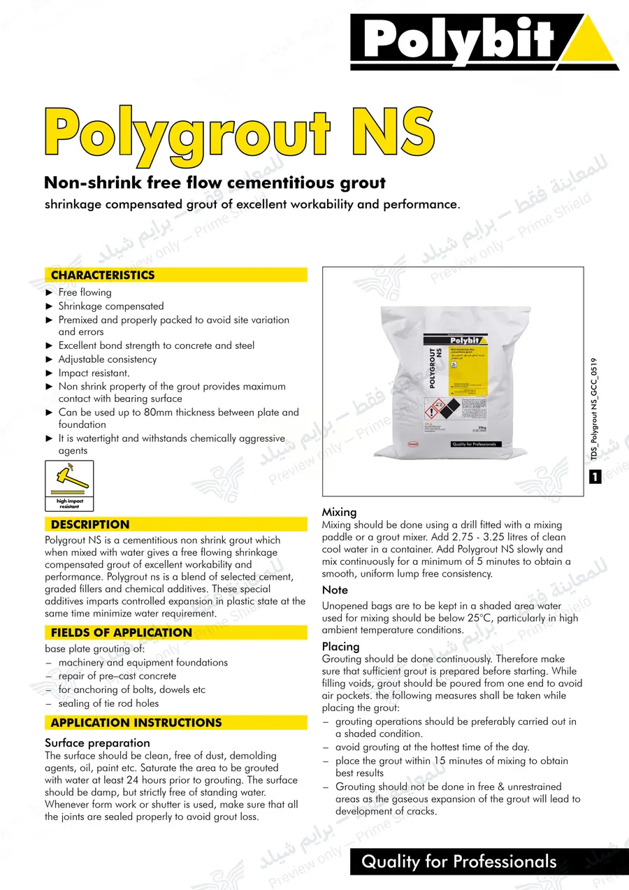 Page 9 of 10 — Polygrout NS — Official sheet (EN)