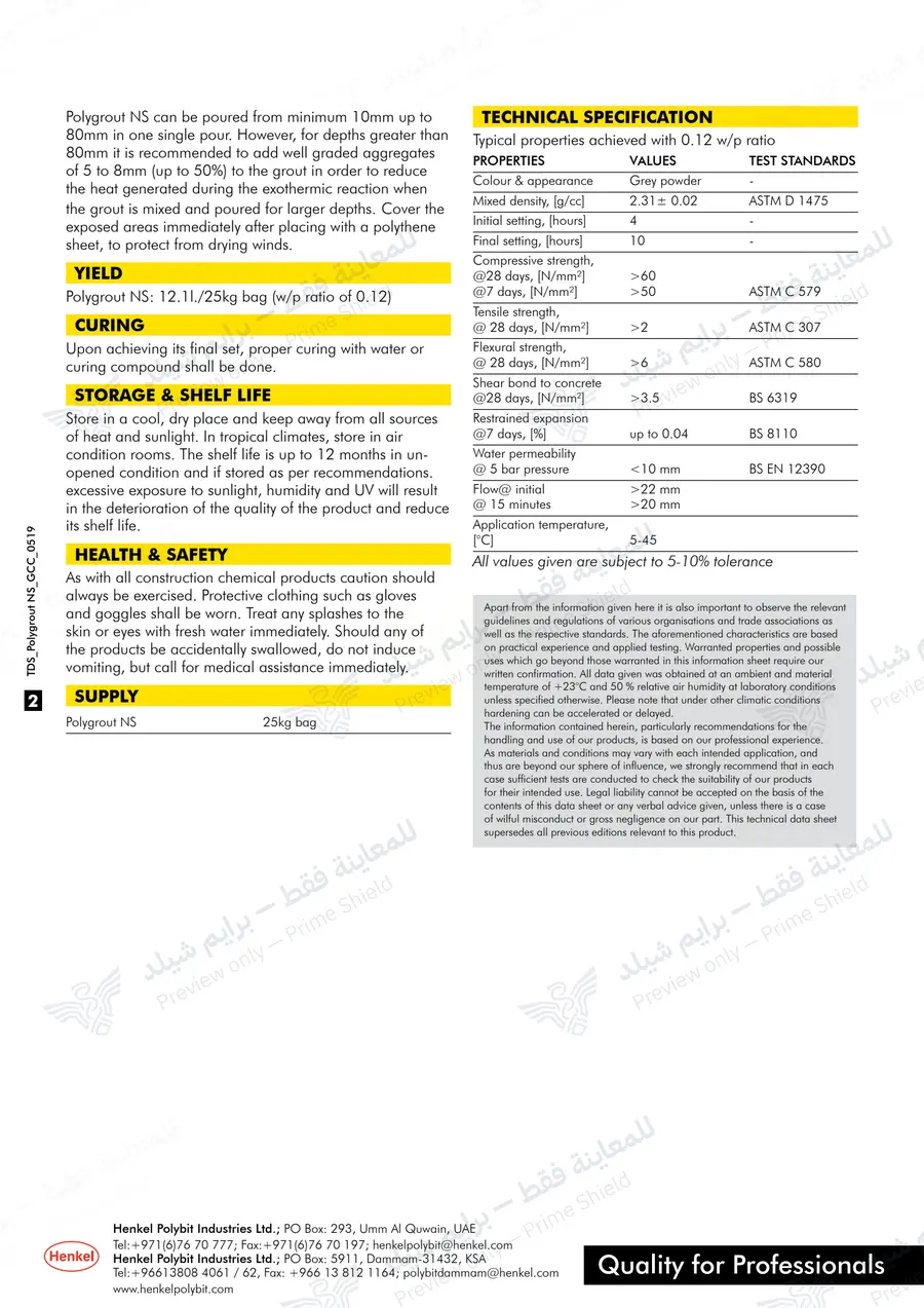 Page 10 of 10 — Polygrout NS — Official sheet (EN)