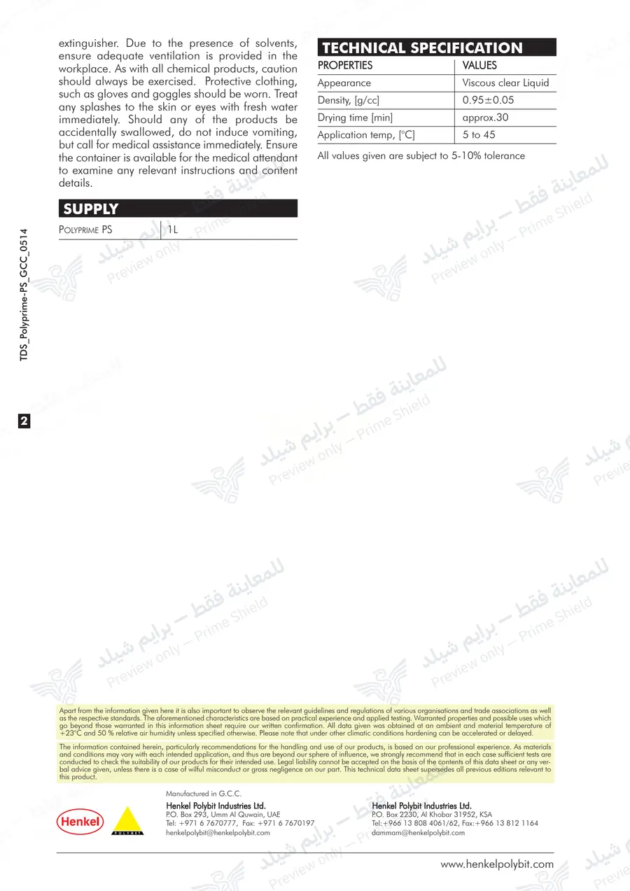 Page 10 of 10 — Polyprime PS — Official sheet (EN)