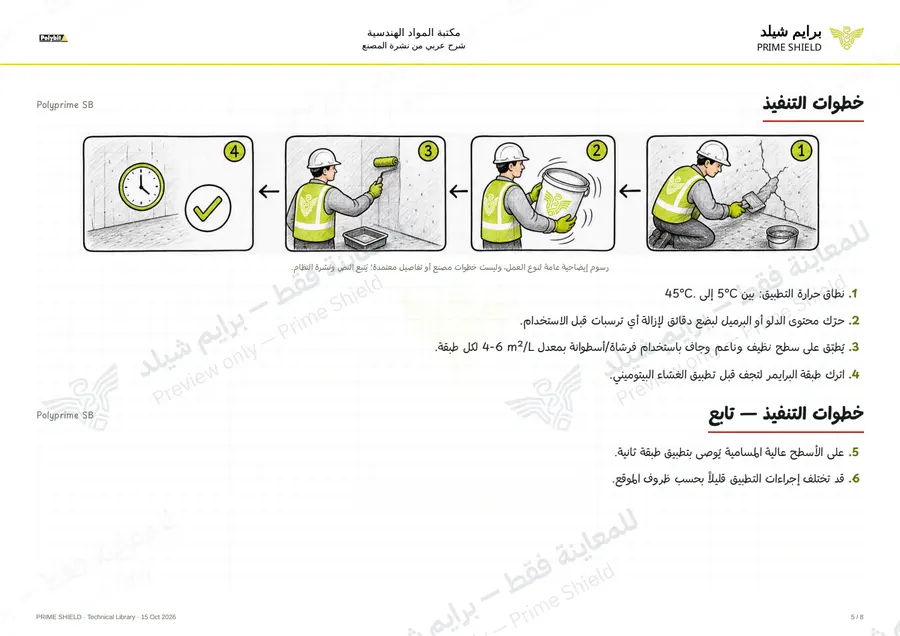 Page 5 of 10 — Polyprime SB — Arabic explanation