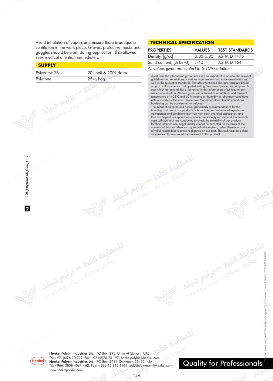 Page 10 of 10 — Polyprime SB — Official sheet (EN)
