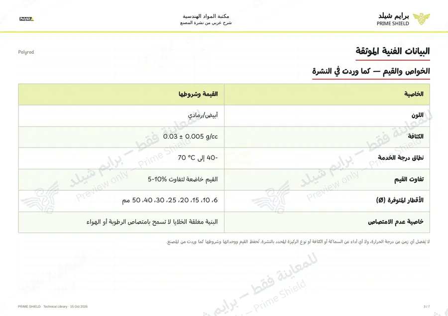 Page 3 of 9 — Polyrod — Arabic explanation
