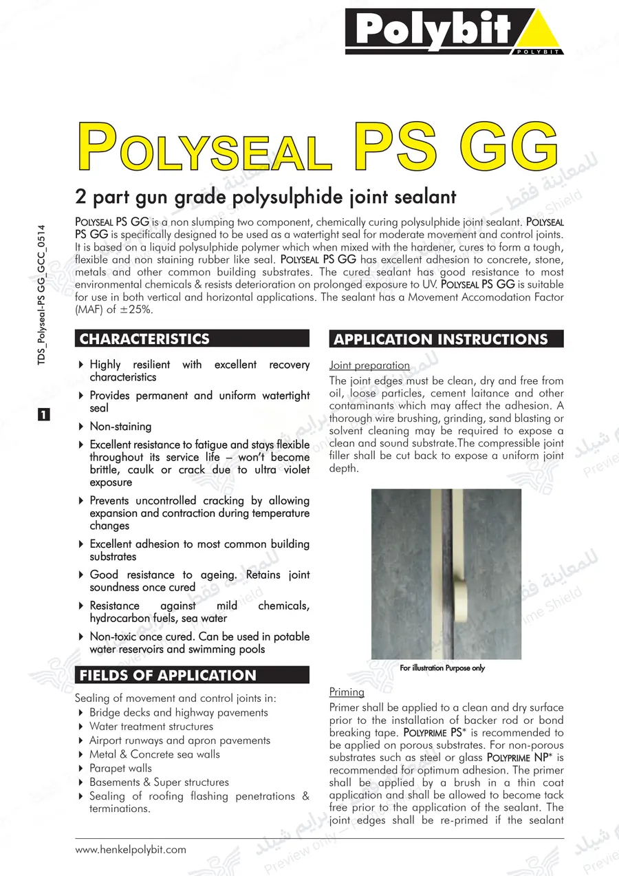 الصفحة 10 من 13 — Polyseal PS GG — النشرة الرسمية (EN)