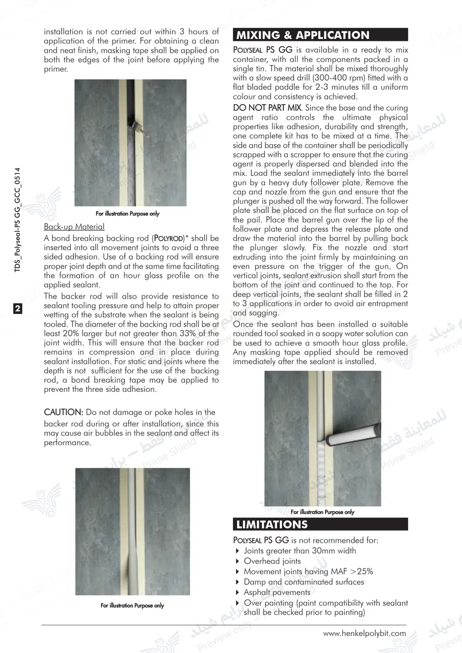 الصفحة 11 من 13 — Polyseal PS GG — النشرة الرسمية (EN)