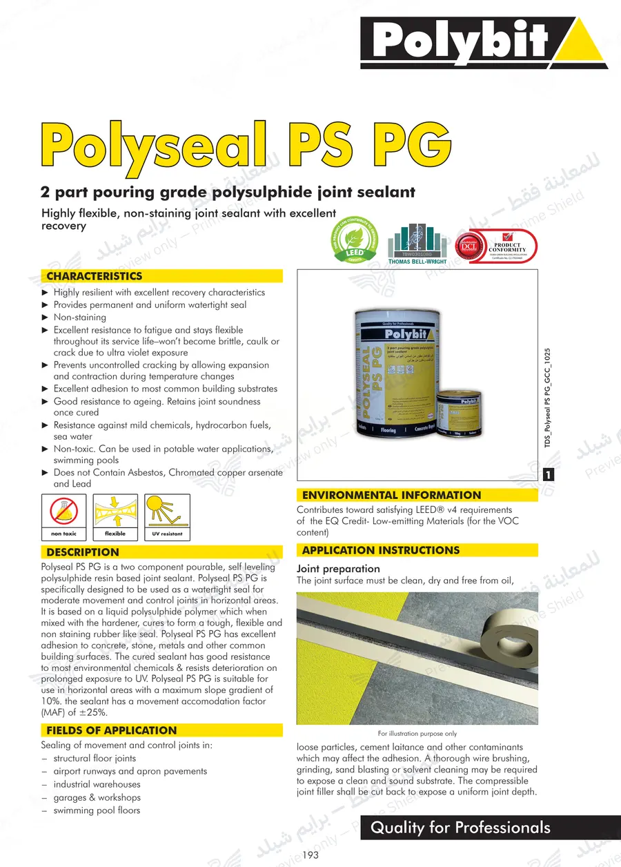 Page 11 of 14 — Polyseal PS PG — Official sheet (EN)