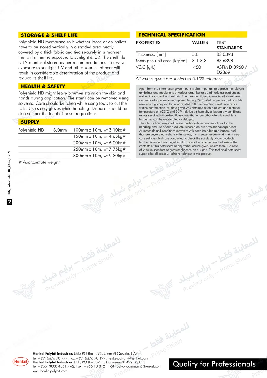 Page 9 of 9 — Polyshield HD — Official sheet (EN)