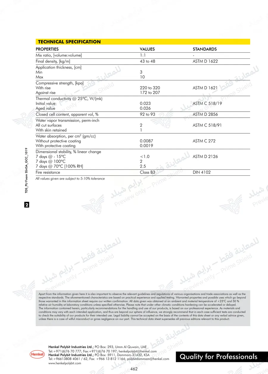 الصفحة 10 من 10 — PUFOAM SS-45A — النشرة الرسمية (EN)
