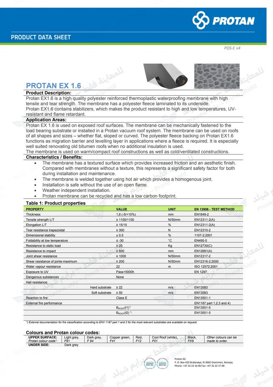 الصفحة 9 من 10 — Protan EX 1.6 — النشرة الرسمية (EN)