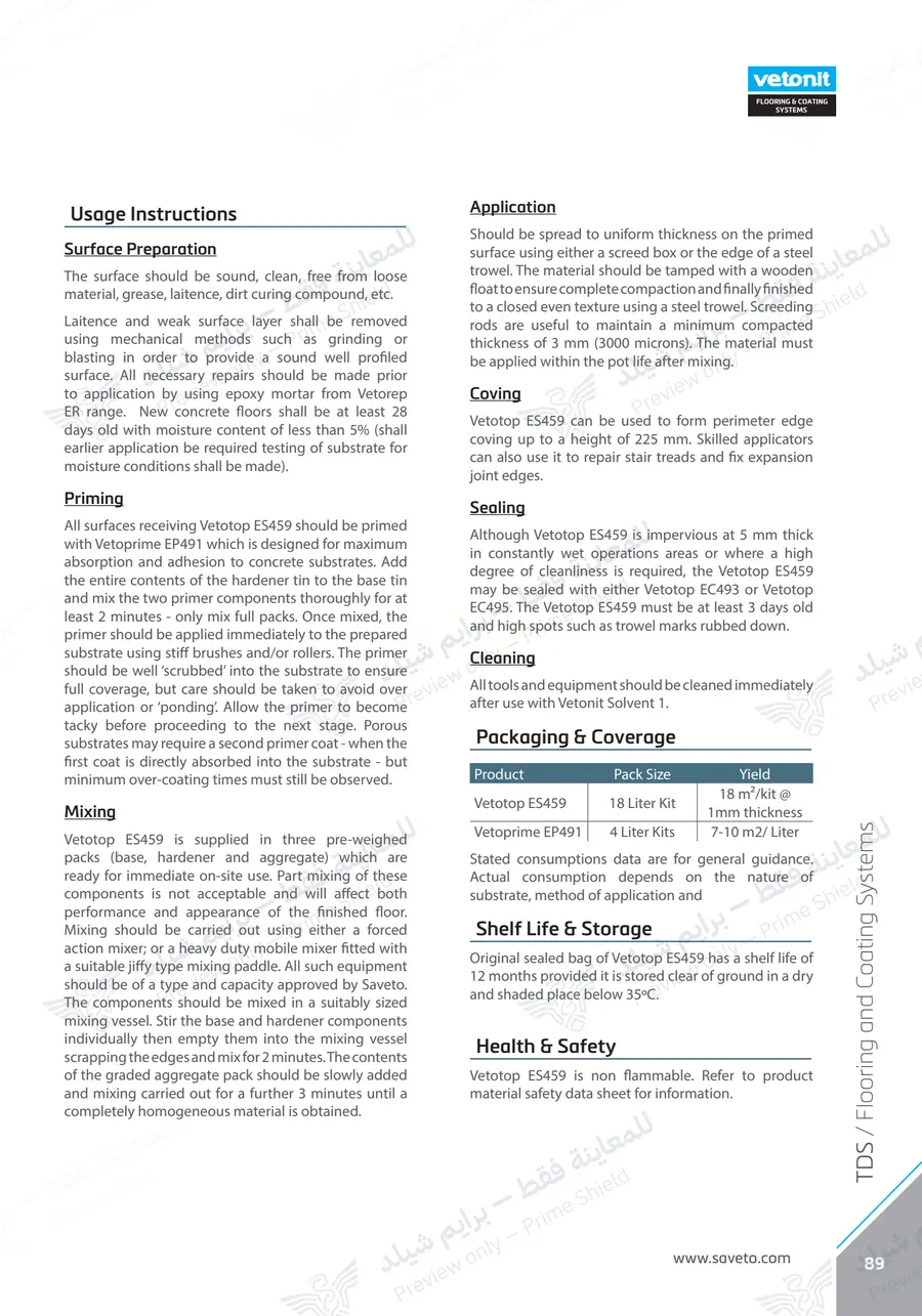 Page 101 of 109 — Flooring Technical Brochure — Official sheet (EN)