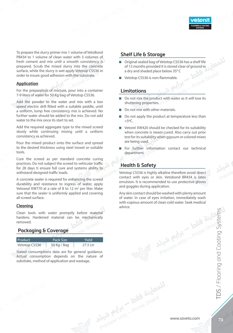Page 85 of 109 — Flooring Technical Brochure — Official sheet (EN)