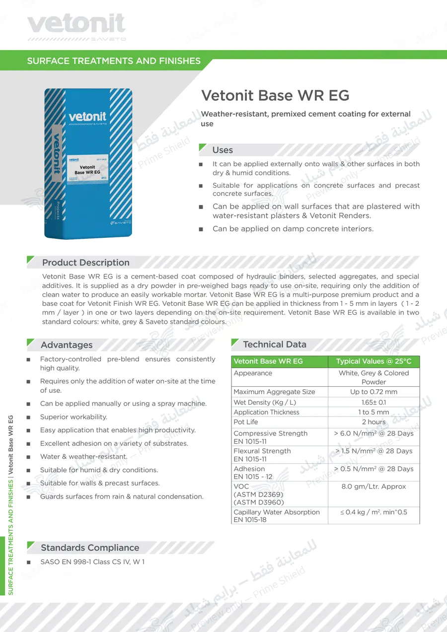 الصفحة 11 من 12 — Vetonit Base WR EG — النشرة الرسمية (EN)
