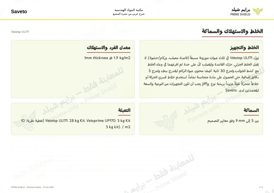 الصفحة 4 من 11 — Vetotop UL171 — الشرح العربي
