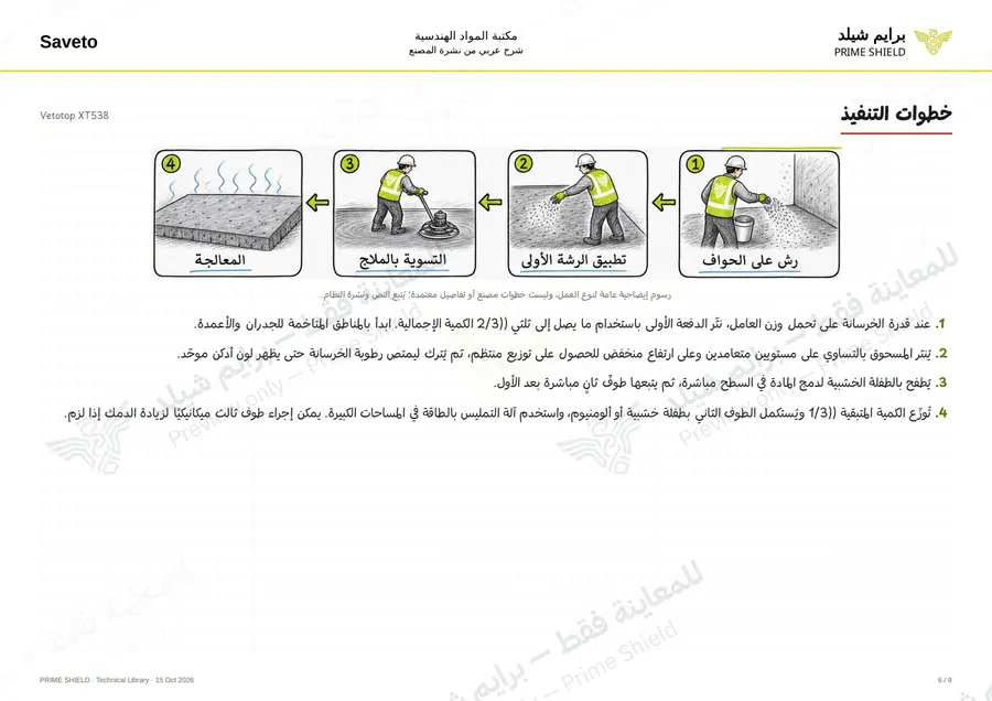 الصفحة 6 من 11 — Vetotop XT538 — الشرح العربي