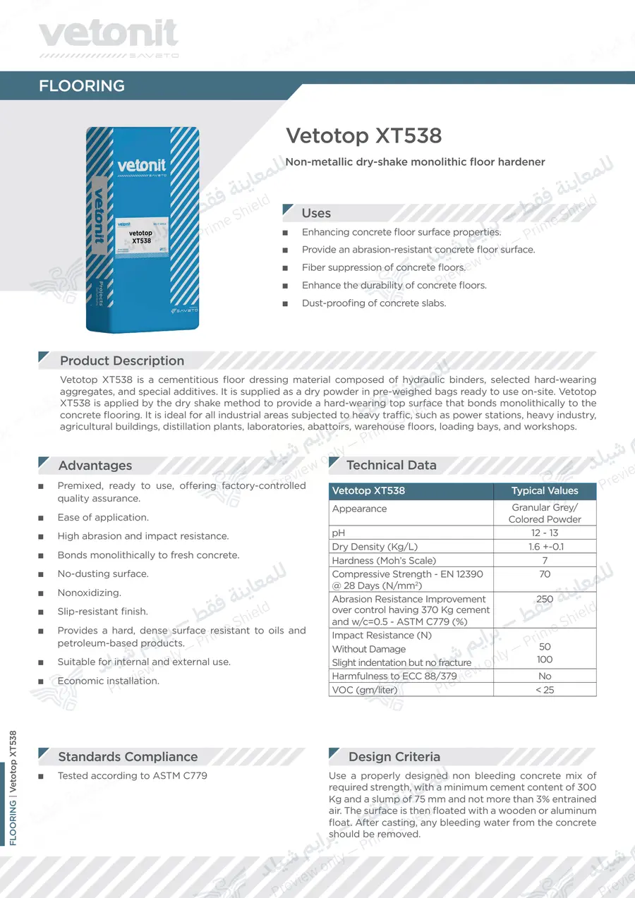 الصفحة 10 من 11 — Vetotop XT538 — النشرة الرسمية (EN)